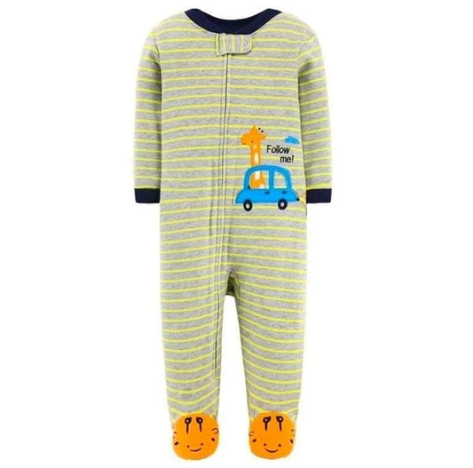 Carter's Spring cotton Giraffe character striped footed bodysuit