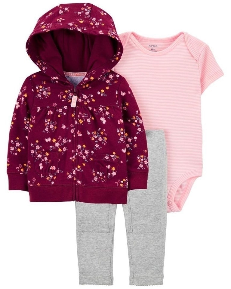 Carter's 3 PC floral hood set