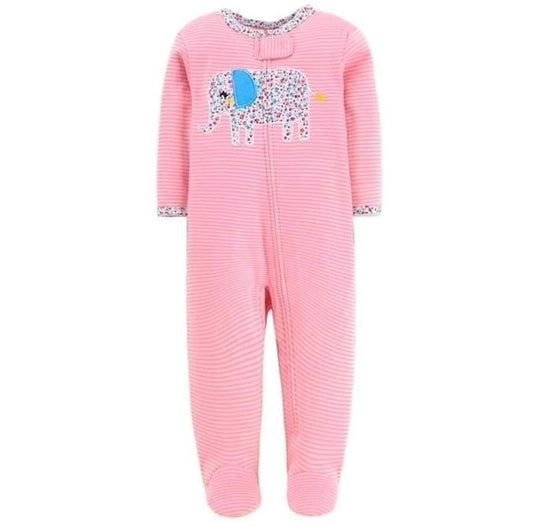 Carter's Spring cotton Elephant character striped footed bodysuit