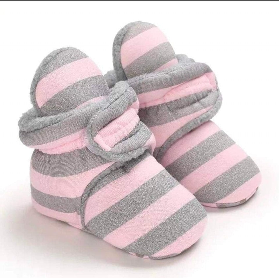 Hudson baby pink striped winter boots