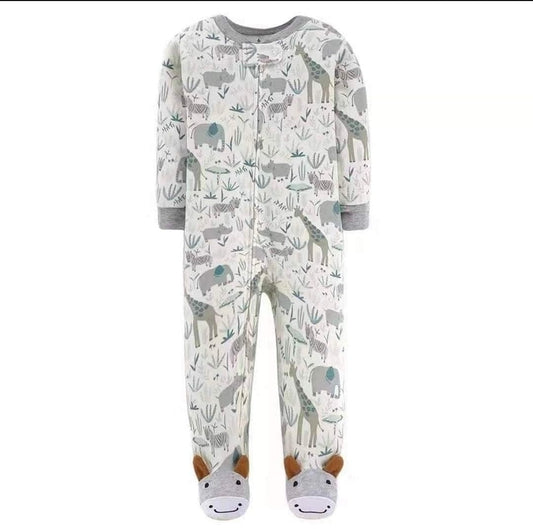Carter's Spring cotton 'In the Jungle' footed bodysuit