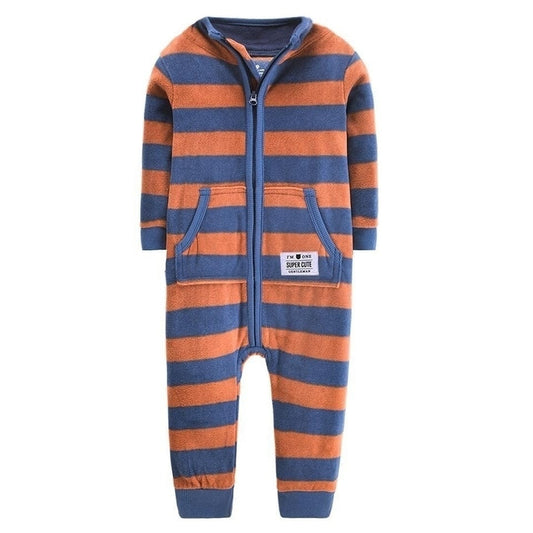 Carter's fleece striped pocket onesie