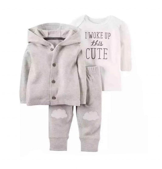 Carter's 3 PCS 'I woke up this cute ' hood set