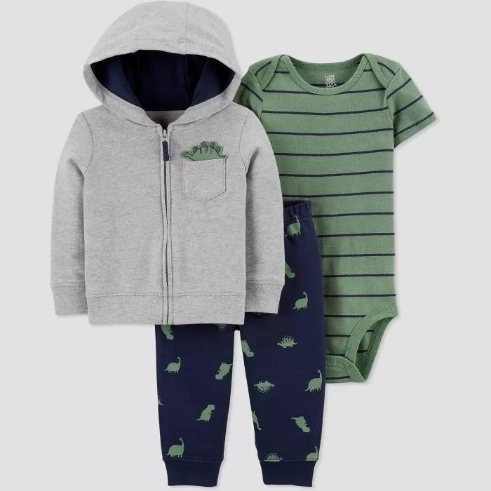 Carter's 3 PC dino hood set