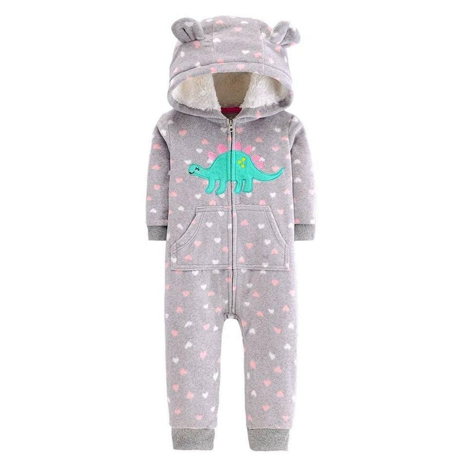Carter's fleece hooded Dino bodysuit