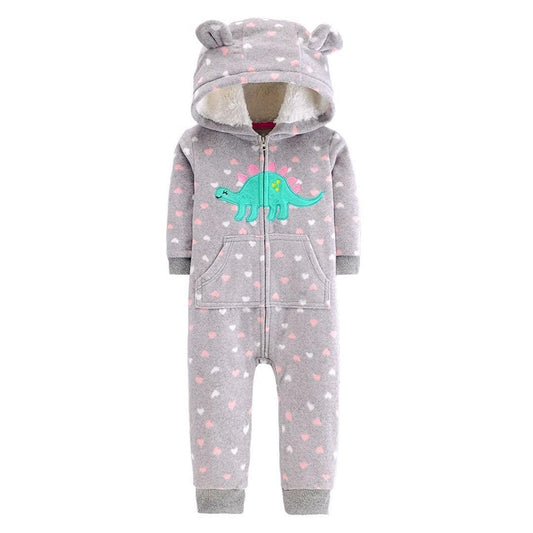 Carter's fleece hooded Dino bodysuit