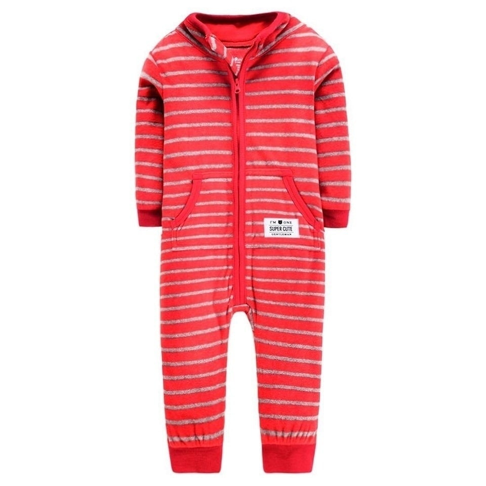 Carter's fleece striped pocket onesie